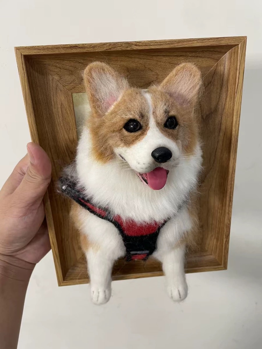 framed pet portrait cat